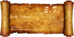 Enk Tibor névjegykártya